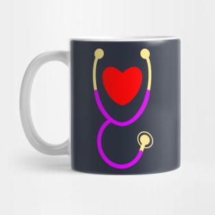 Pediatric Nurse Simple Stethoscope Love Birthday Gift Idea Mug